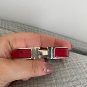 Hermes red “H” bracelet